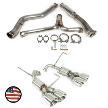 Nameless Performance Catback Exhaust, 4-Inch Mufflers and Double-Wall Tips | SUCB22WRX-4MU-40SDW