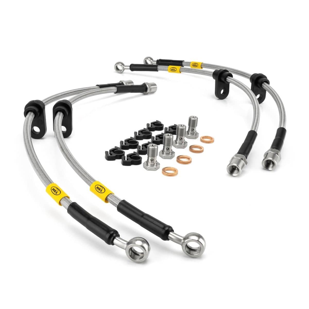 HEL Performance Stainless Steel Brake Line Kit Black Carbon Fiber WRX w/ Steel Caliper