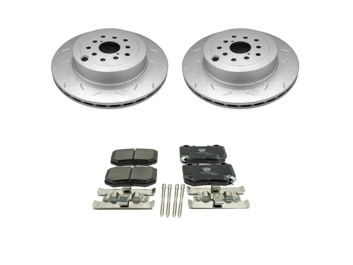 Faction Fab Rear Pad and Slotted Rotor Combo STI / WRX w/ Brembo Calipers