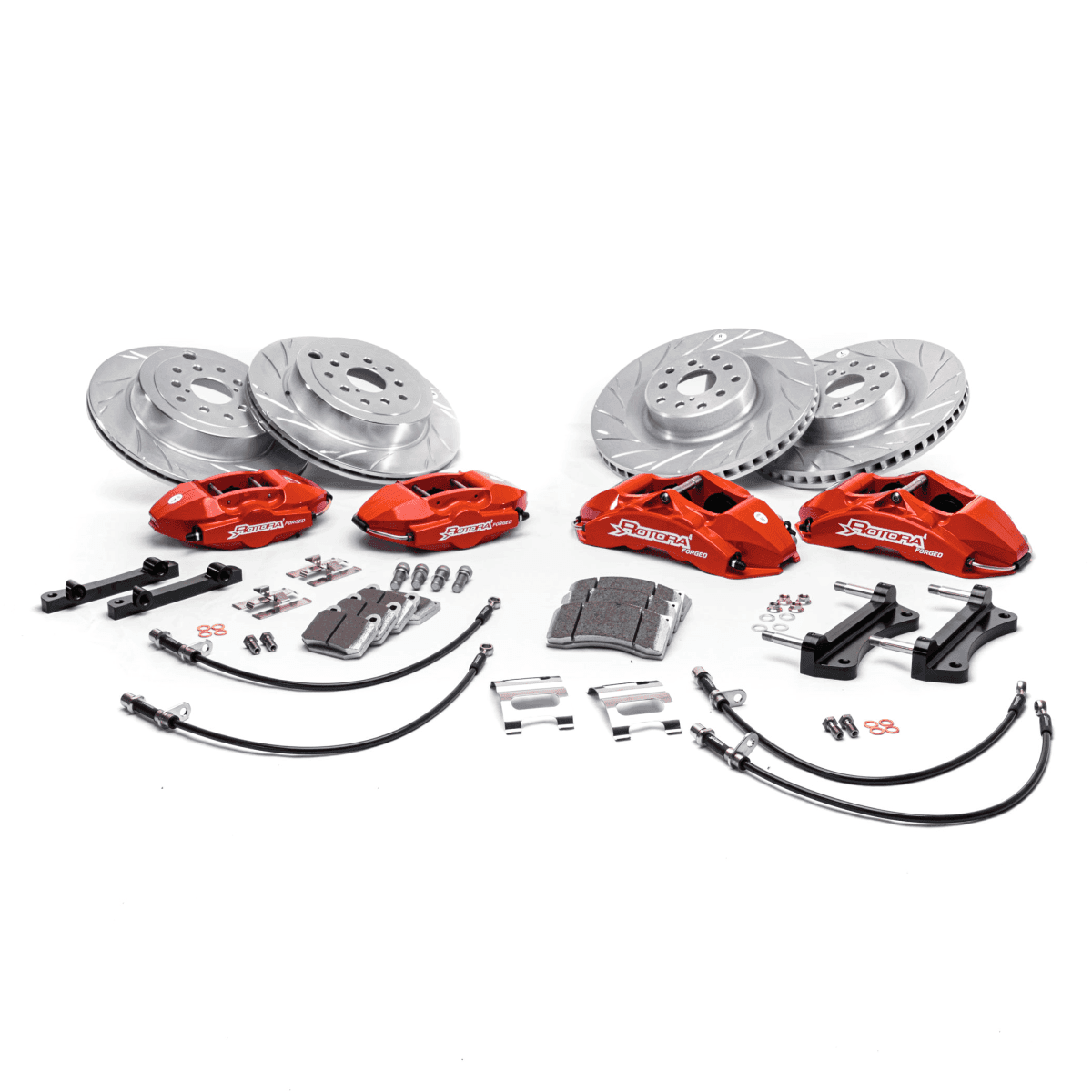 Rotora Big Brake Kit 4/2 Piston Calipers w/ One Piece Rotor WRX w/ Electronic E-Brake