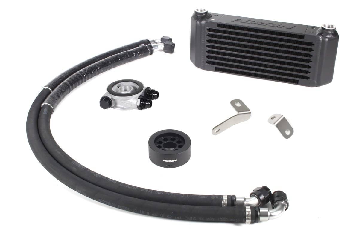Perrin Oil Cooler Kit Black Front Mounted CVT WRX w/ Electric Parking Brake