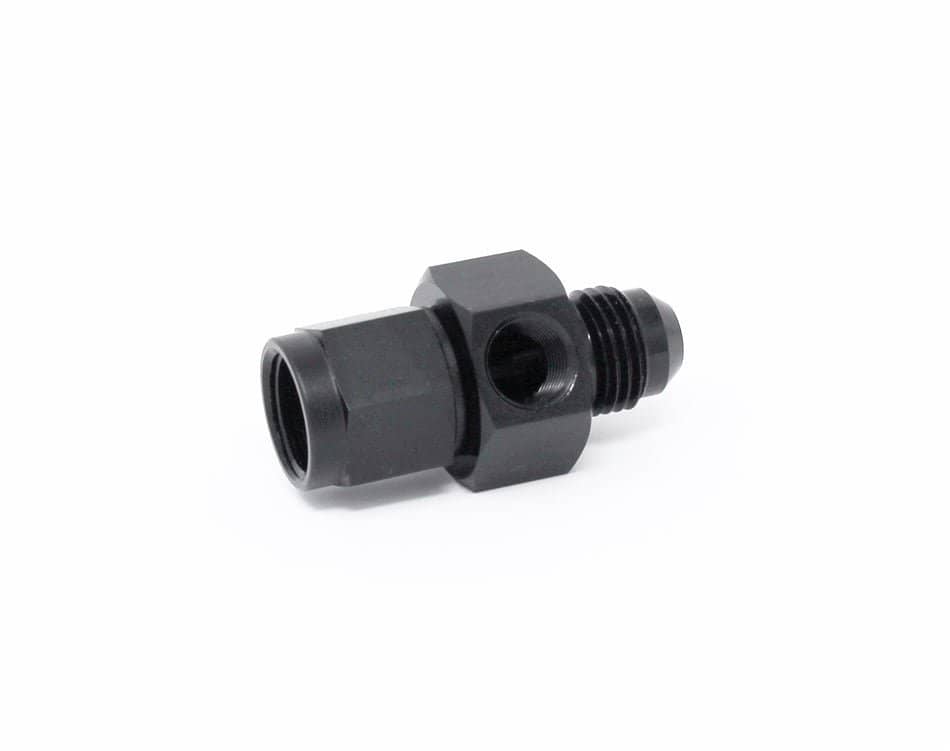 Torque Solution Union Fitting -6AN Female to -6AN Male w/ 1/8 NPT port