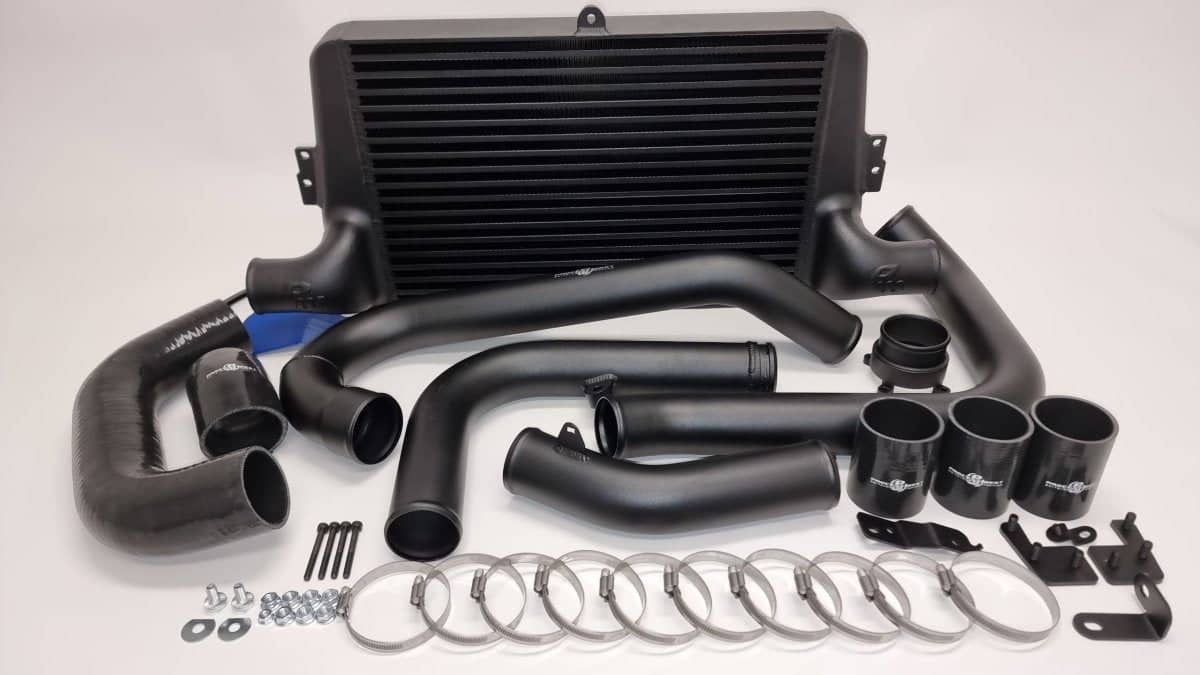 Process West Stage 1 Front Mount Intercooler Kit Black Piping w/ Black Core