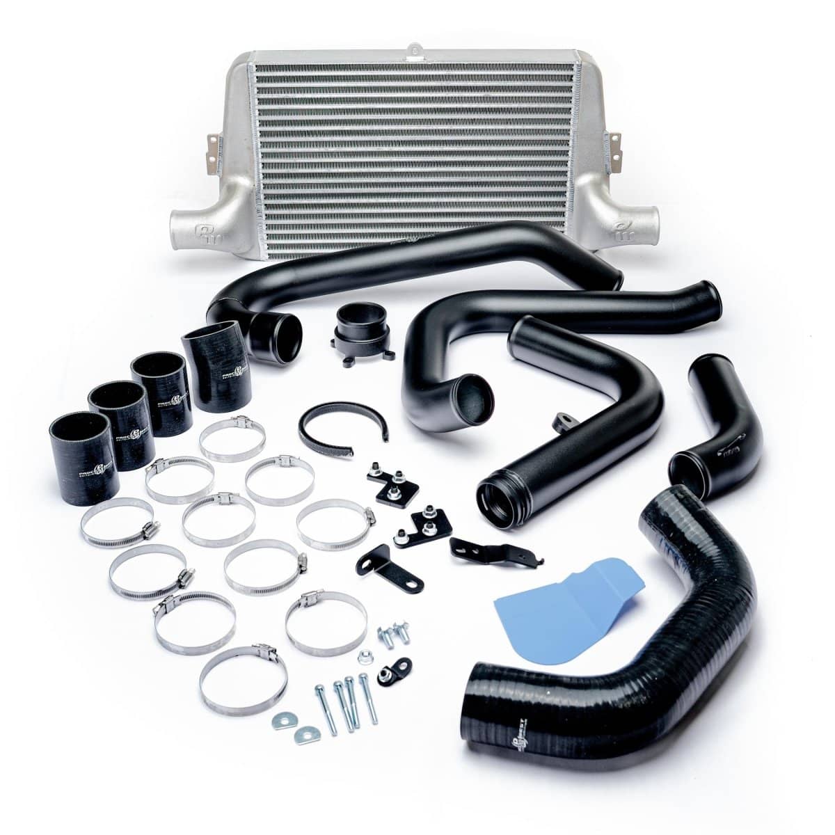 Process West Stage 1 Front Mount Intercooler Kit Black Piping w/ Silver Core