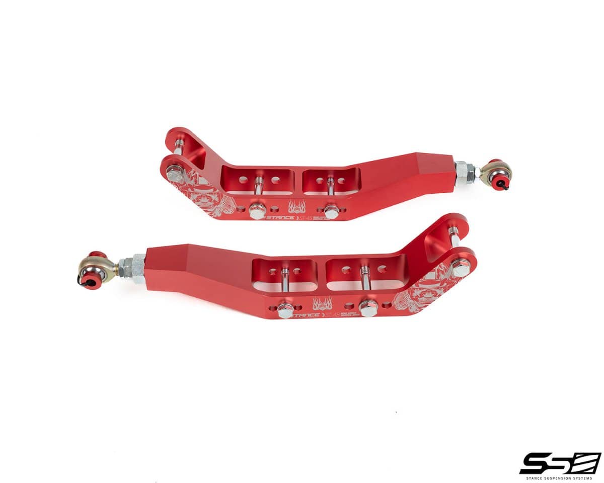 Stance Suspension Rear Lower Control Arms V2.0 60mm Drop Red