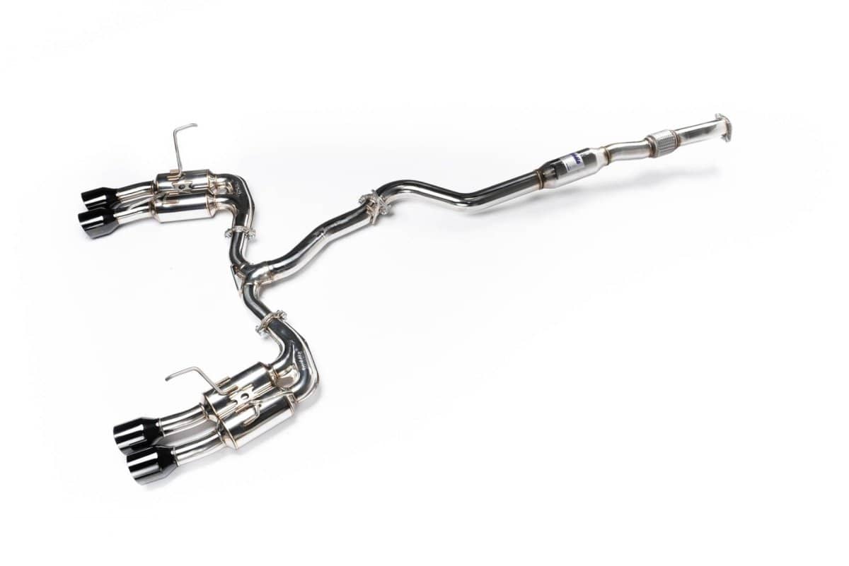 Invidia Gemini R400 Stainless Steel Catback Exhaust w/ Signature Series Black Quad Tips