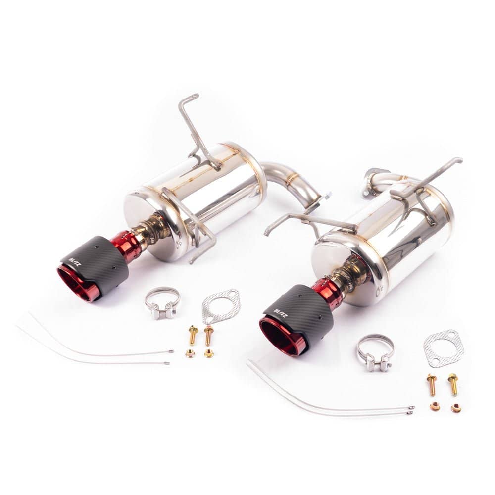 Blitz NUR-SPEC Custom Series Axle Back Exhaust w/ Carbon Red Tips