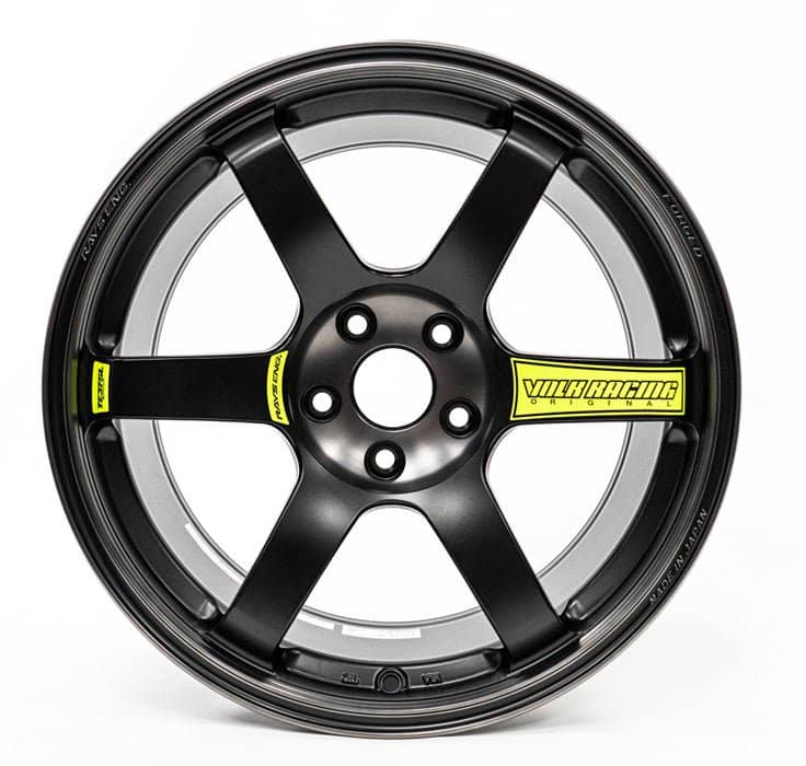 Volk Racing Racing TE37 SAGA SL M-Spec Pressed Black w/ Neon Yellow Stickers 18x10.0 +40mm 5x114.3