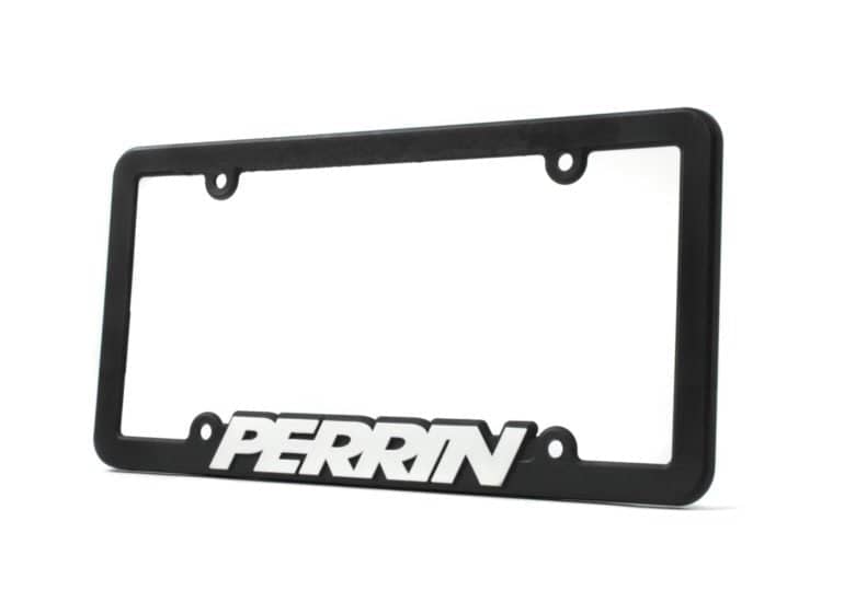 Perrin License Plate Frame Black w/ White Logo Universal
