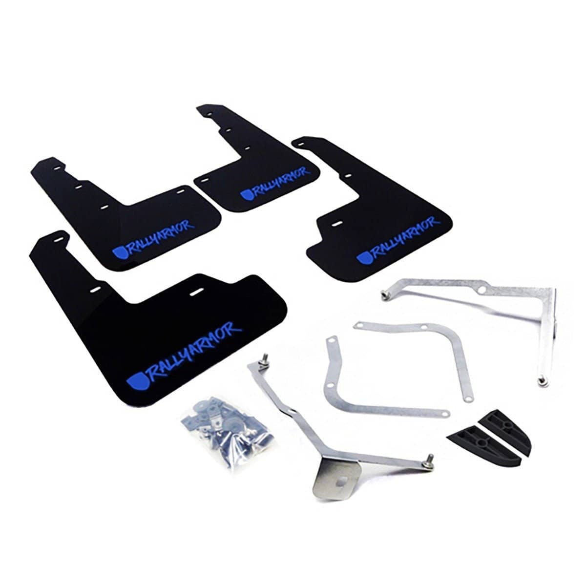 Rally Armor UR Mudflaps Black Urethane w/ New Era Blue Logo