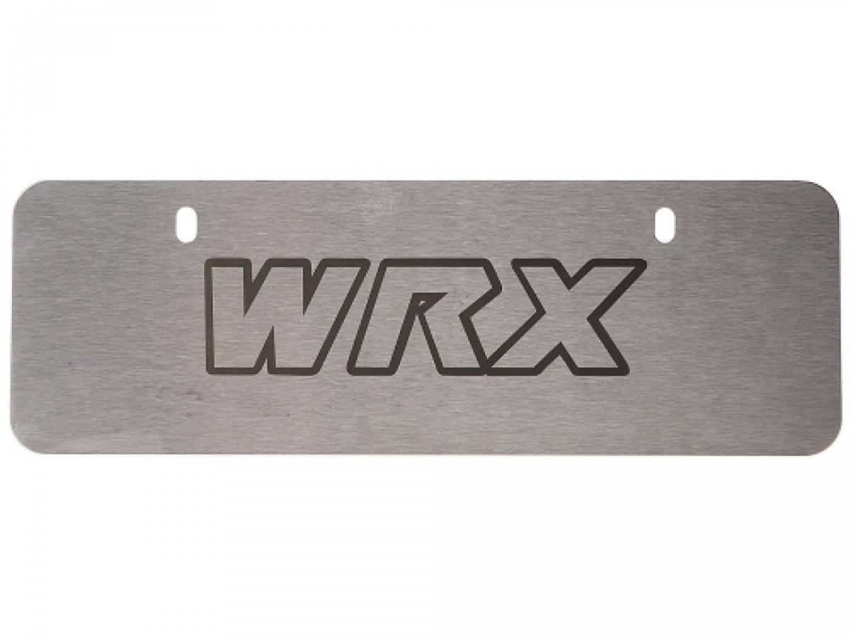 Subaru OEM Euro-Style Marque Plate Delete Brushed Silver w/ WRX Logo