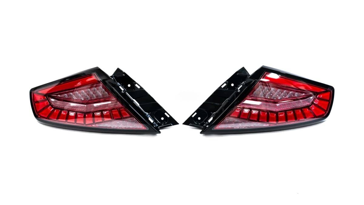 Molded Innovations EvoGlow Series DynamicLume LED Tail Lights Red Lens w/ Black Base & Red Bar