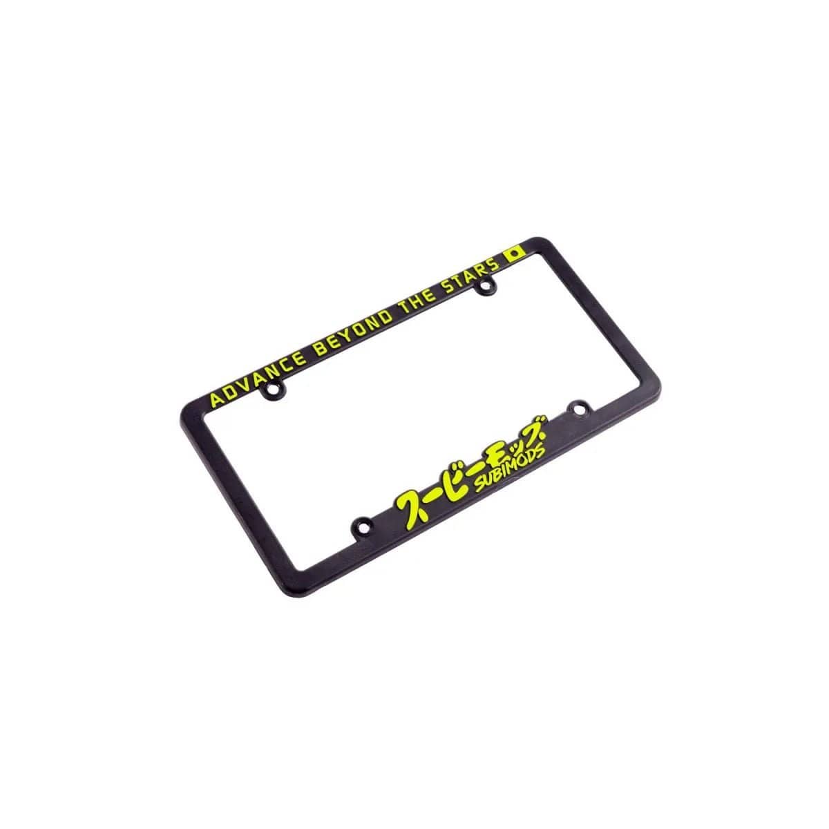 Subimods Advance Beyond The Stars License Plate Frame w/ Overseas Neon Yellow Logo