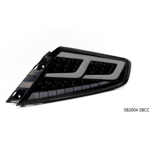 Molded Innovations CS Style Sequential LED Tail Lights Smoke Lens w/ Black Base, White DRL Bar and Clear Turn Signal Reflector