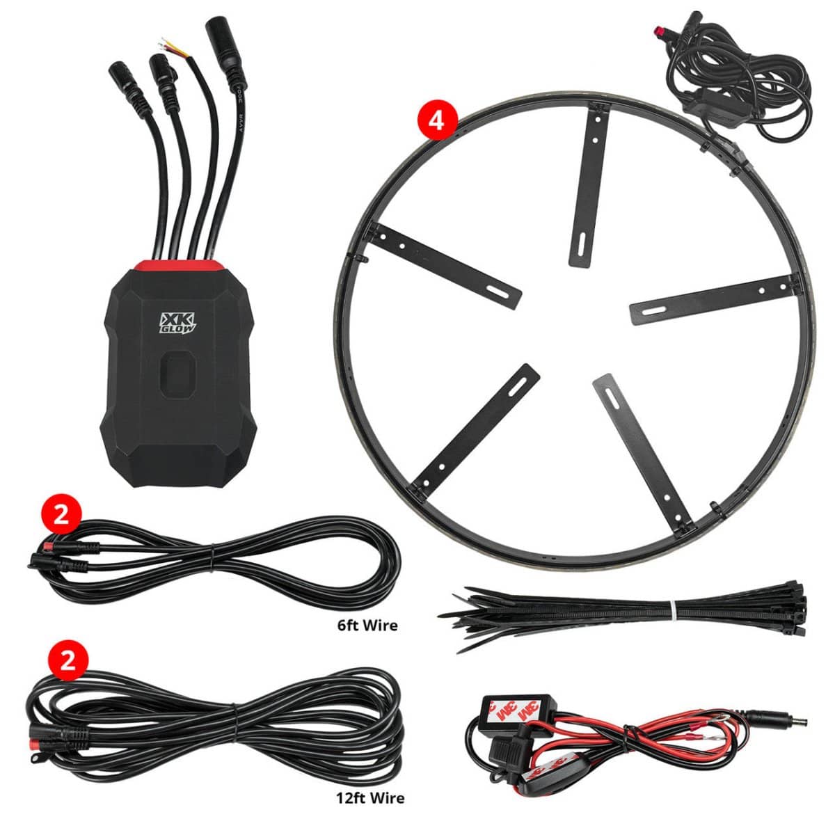 XKGlow LED RGBW Wheel Ring Light Kit | App-controlled