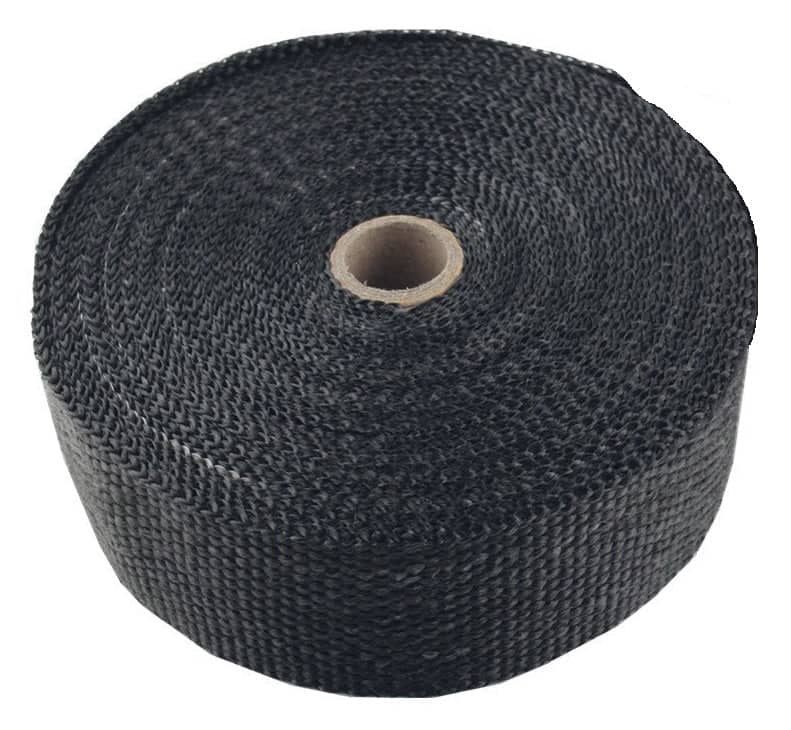 Torque Solution Fiberglass Exhaust Wrap Black 2 Inch Wide X 50 Feet Long