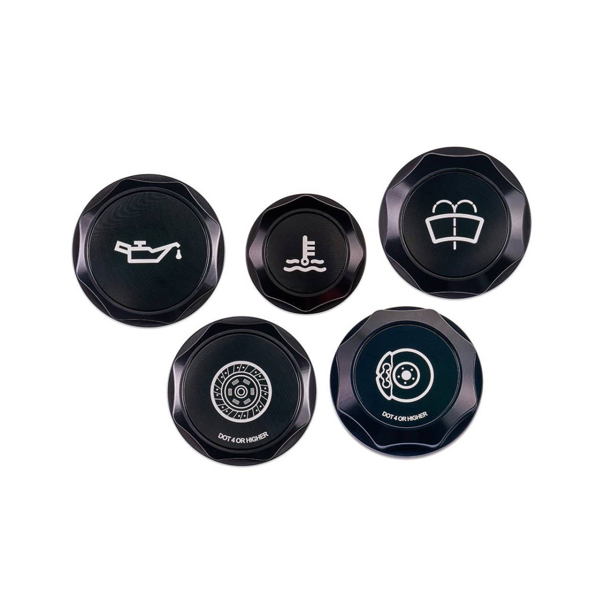 IAG Performance Revolve Engine Bay Dress Up Cap Kit Black w/ Black Accent / FRS