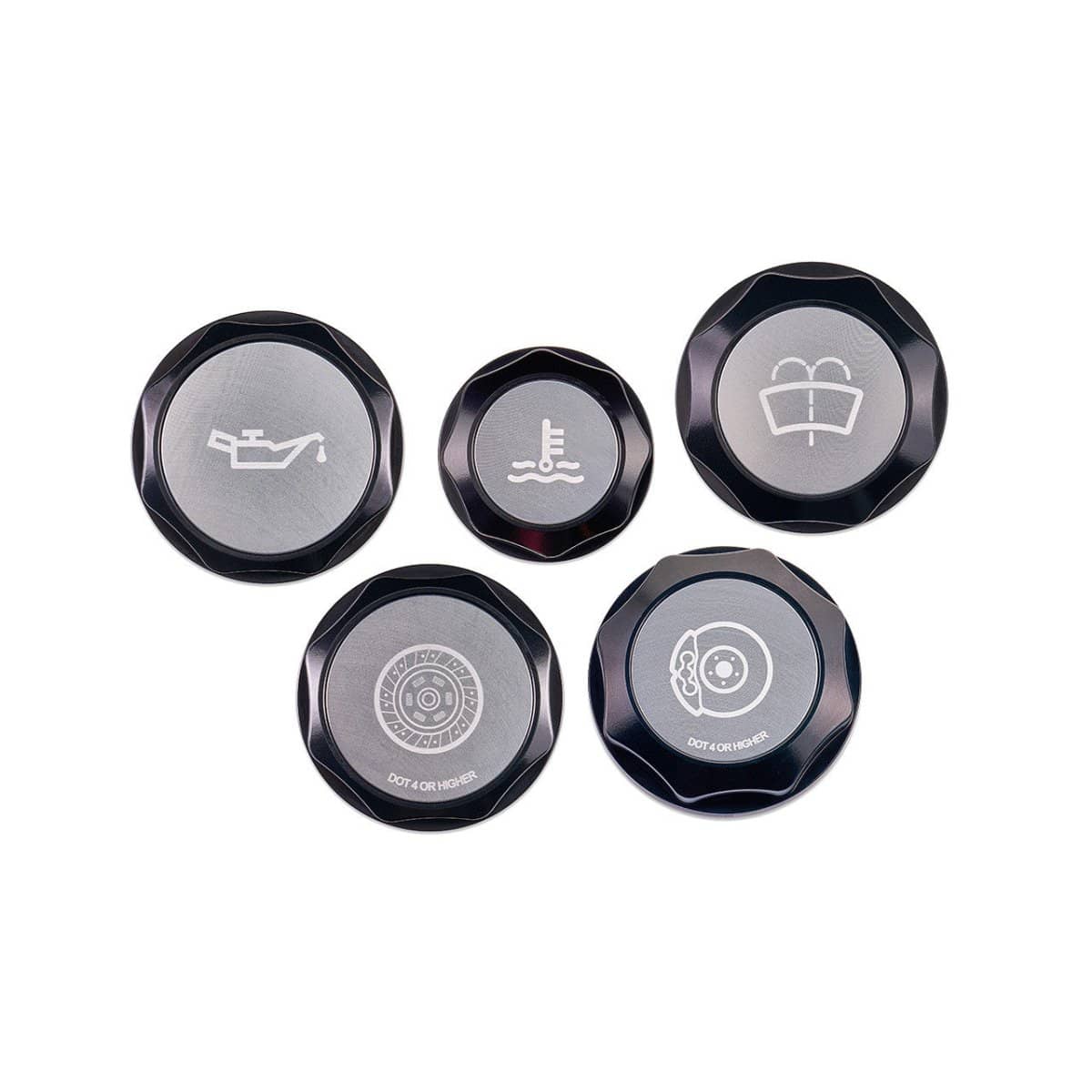 IAG Performance Revolve Engine Bay Dress Up Cap Kit Black w/ SIlver Accent / FRS