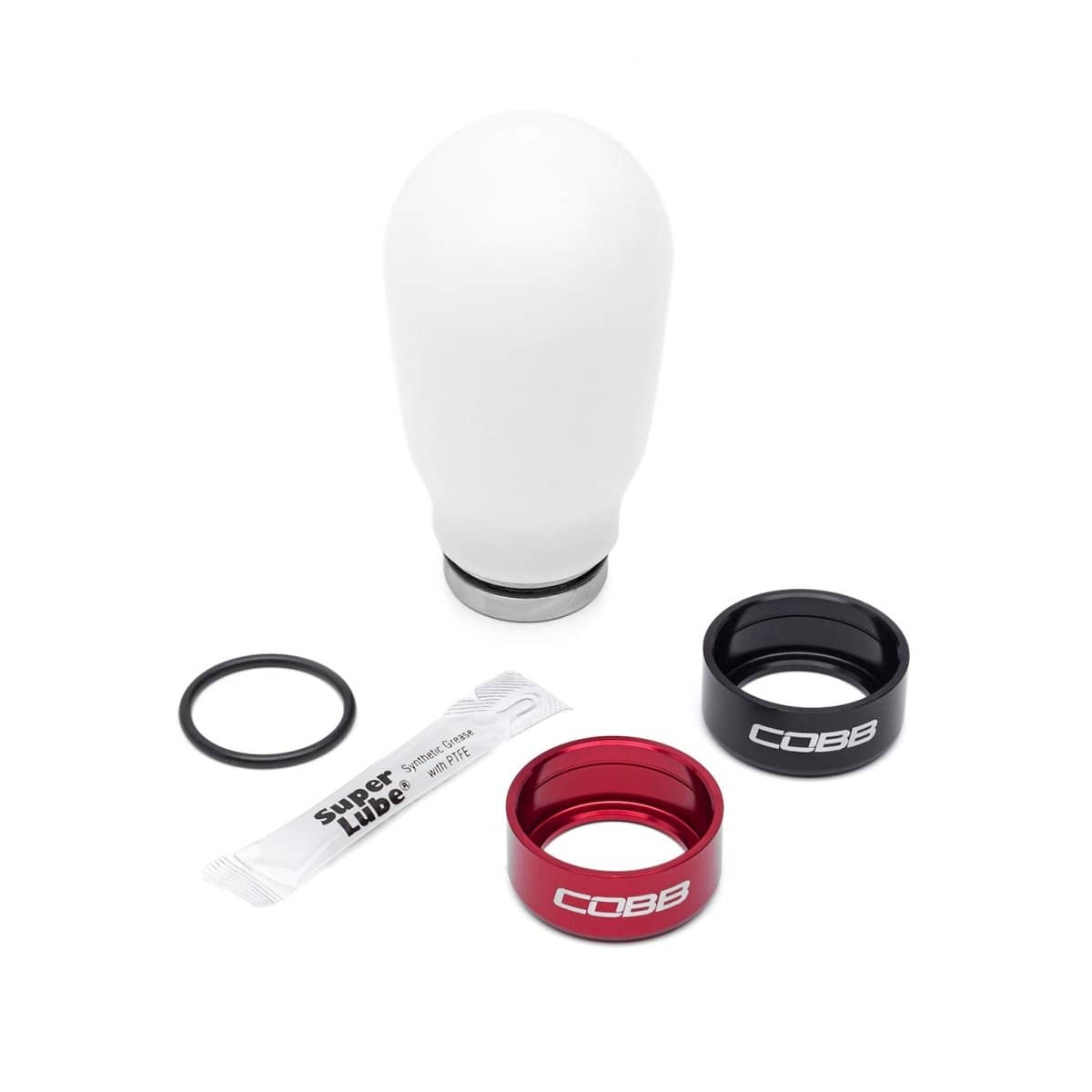 COBB Weighted Tall Shift Knob White w/ Interchangeable Base 6 Speed
