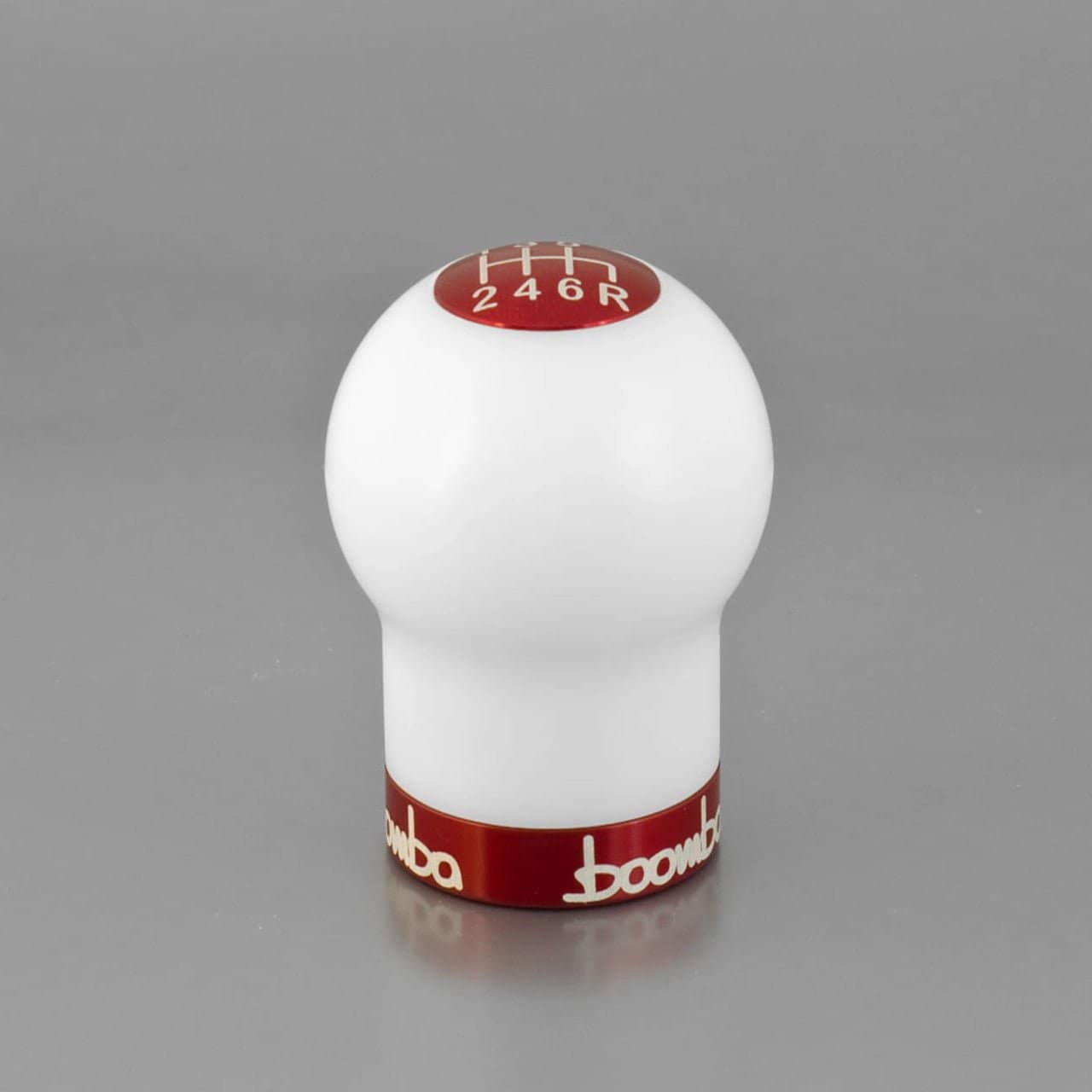 Boomba Racing 270g Weighted Delrin Shift Knob White w/ Red Finish