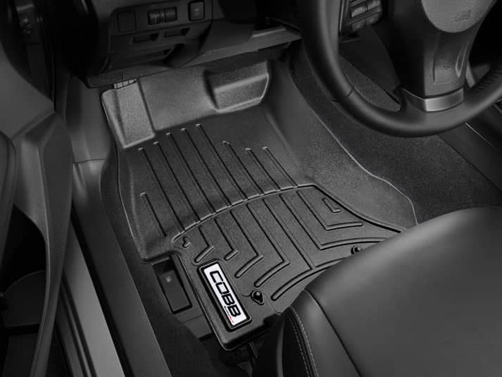 COBB x Weathertech DigitalFit Floorliner Black Front and Rear Combo