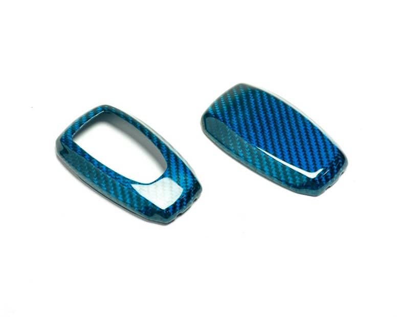 Molded Innovations Gloss Carbon Fiber Key Fob Cover Blue
