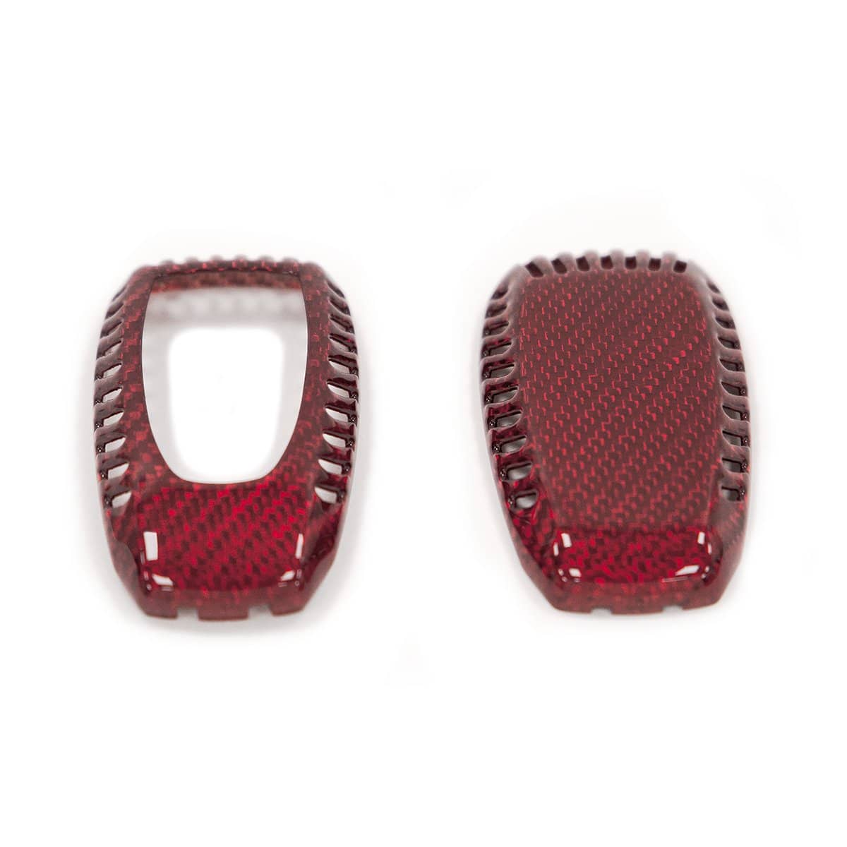 Molded Innovations Gloss Carbon Fiber Vented Key Fob Cover Red