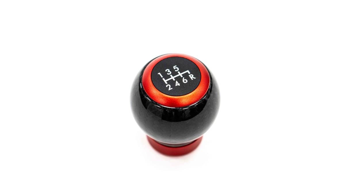 Molded Innovations Weighted Carbon FiberShift Knob w/ Red Accents