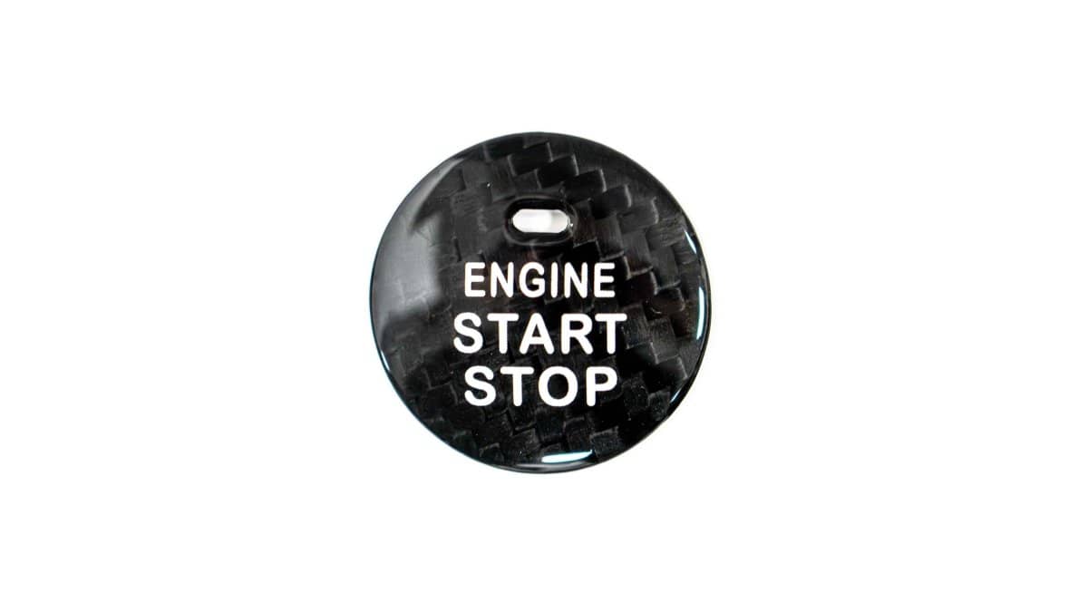 Molded Innovations Carbon Fiber Push Start Button Overlay Black w/ Push to Start Function