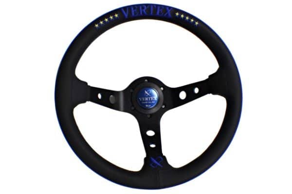 VERTEX 10 Star Steering Wheel 330mm Leather w/ Blue Stitching
