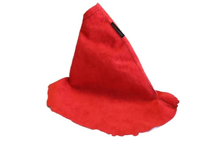 DARKMATTERX Alcantara E-Brake Boot Red w/ Black Stitching