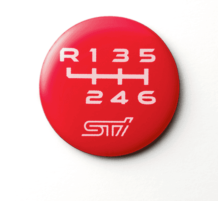 Subaru JDM STI Shift Pattern Emblem - 6MT Upper Left Reverse WRX w/ Hand E-Brake
