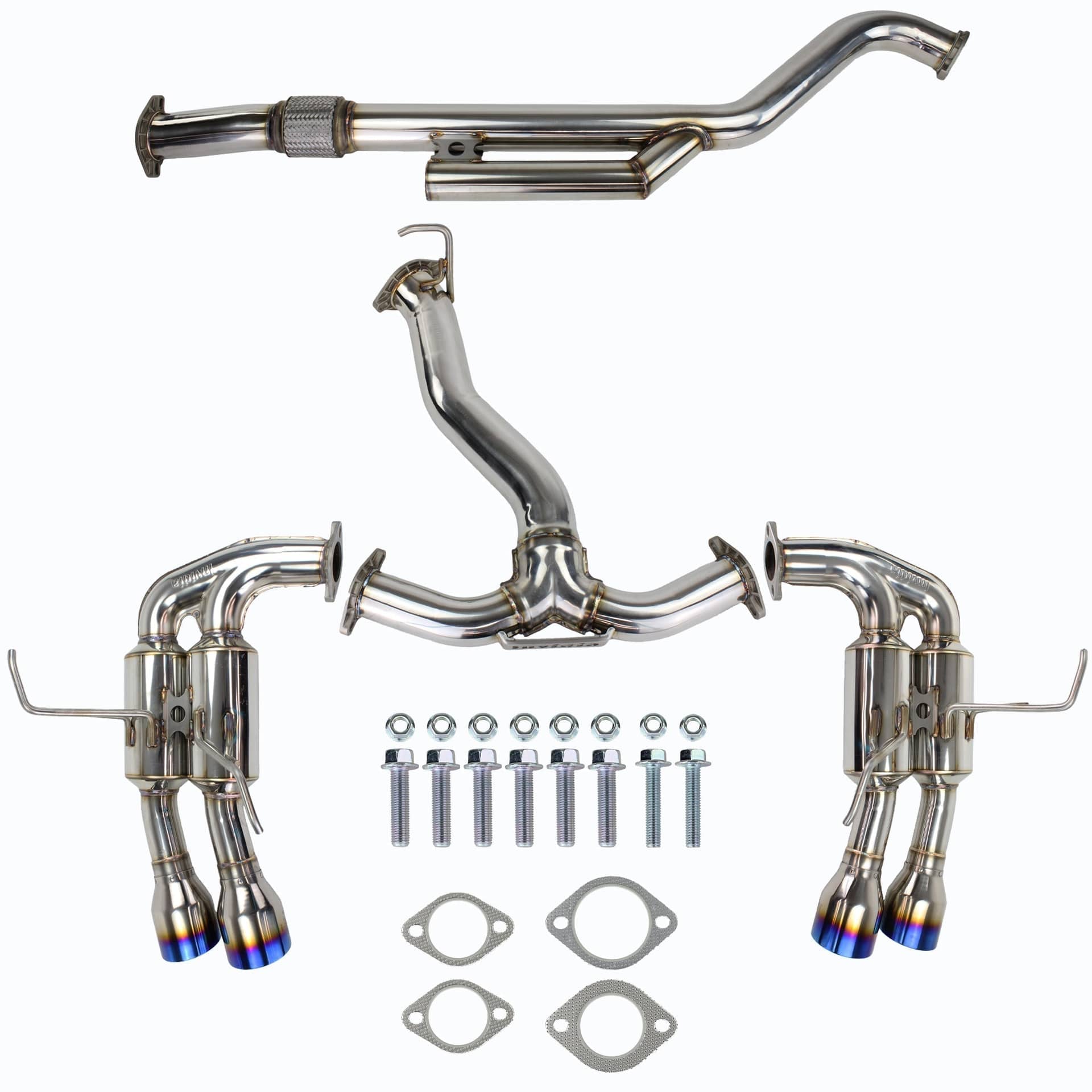 Invidia R400 Gemini Single Layer Quad Titanium Tip Cat Back Exhaust WRX 22-26 | HS22WRXGM4ST