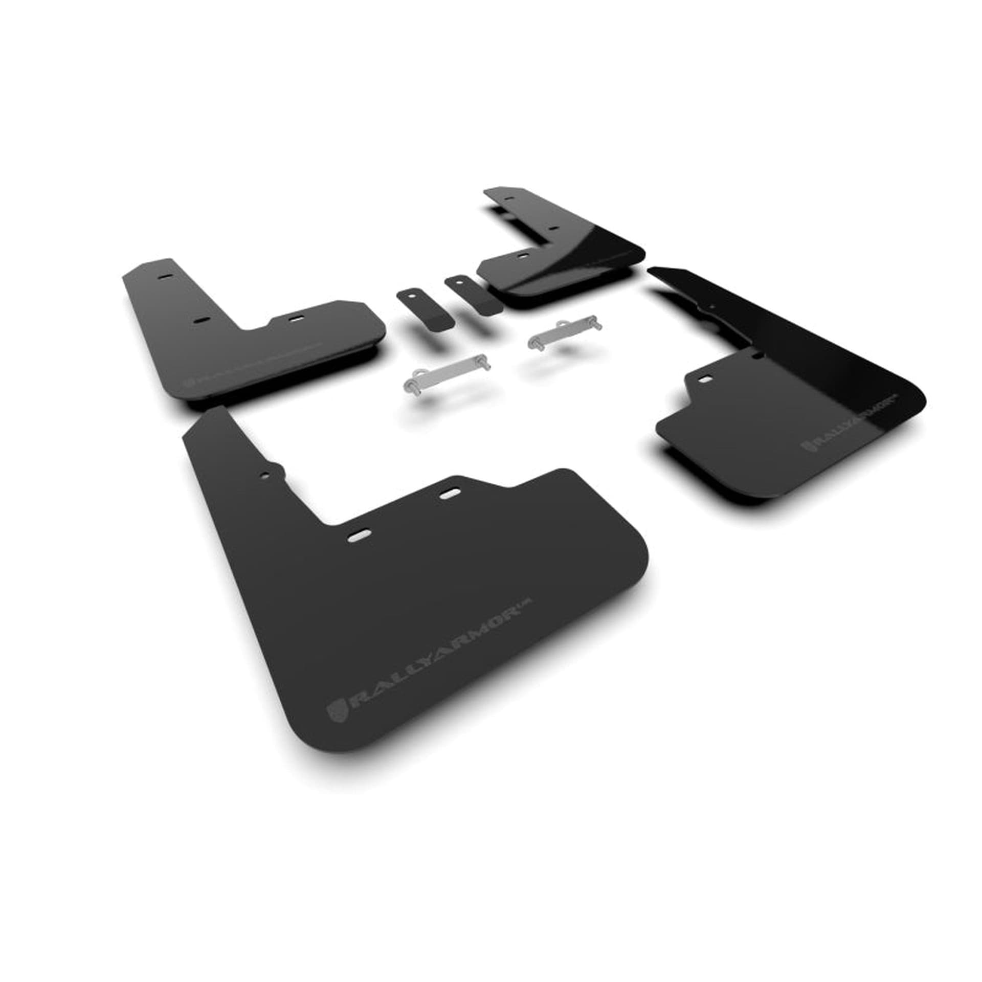 Rally Armor Black Mud Flaps w/ Metallic Black Logo WRX | MF92-UR-BLK/MBK