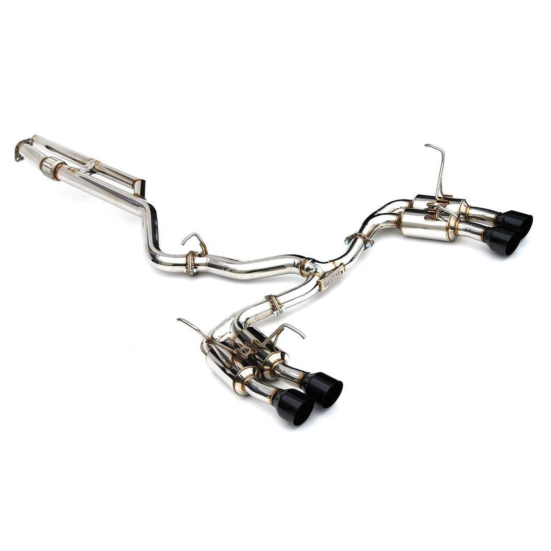 Invidia R400 Gemini Single Layer Quad Black Tip Cat Back Exhaust WRX 22-26 | HS22WRXGM4SB