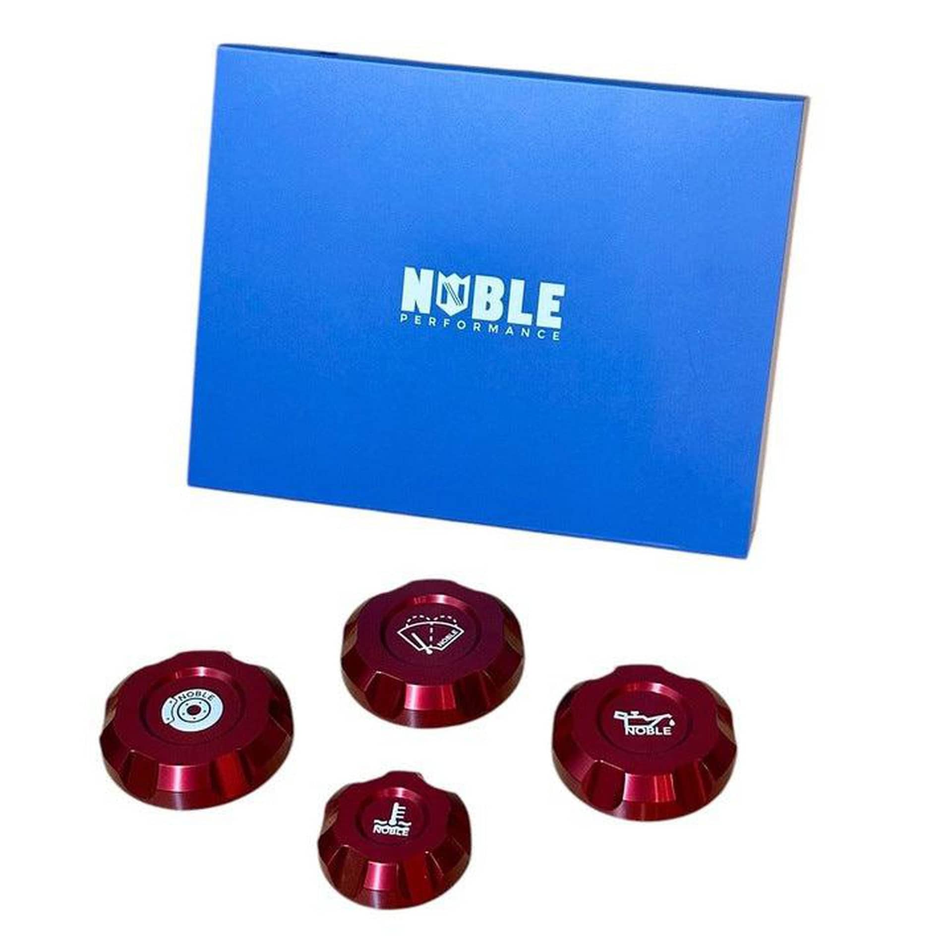 Noble Performance Billet Fluid Reservoir Cap Set (Red) -
