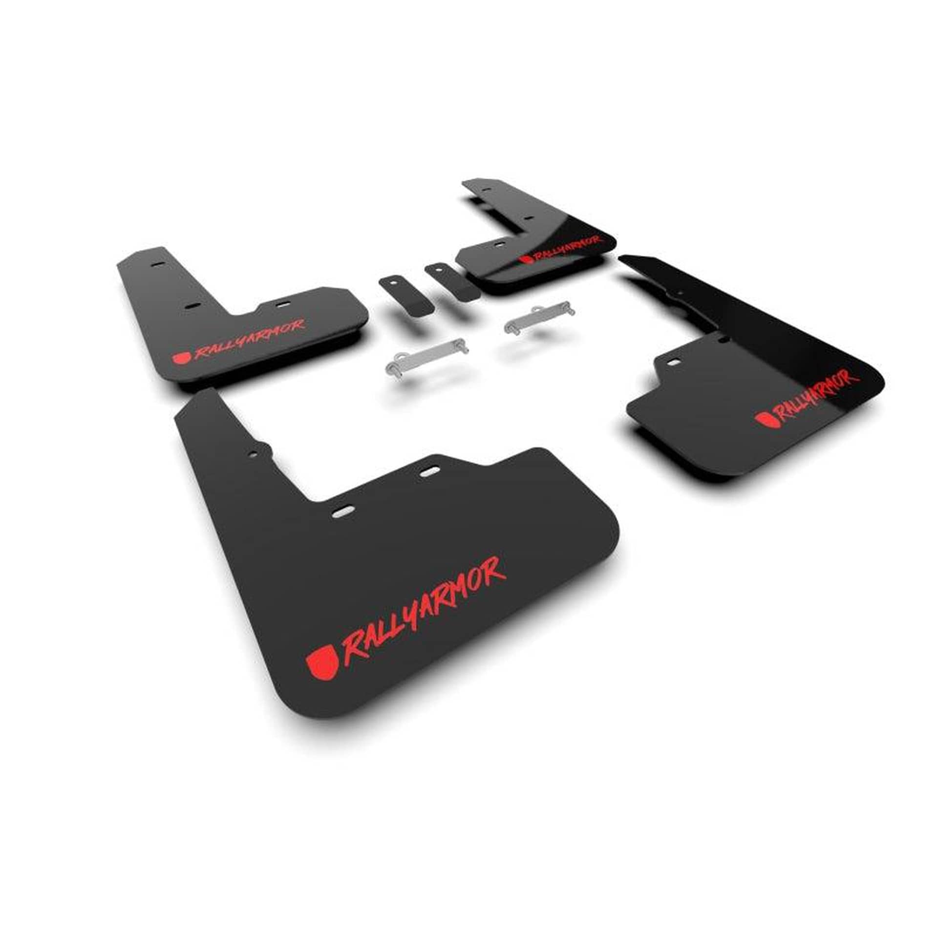 Rally Armor UR Black Mud Flap w/ Altered Font Red Logo WRX | MF92-UR-BLK/RD-X