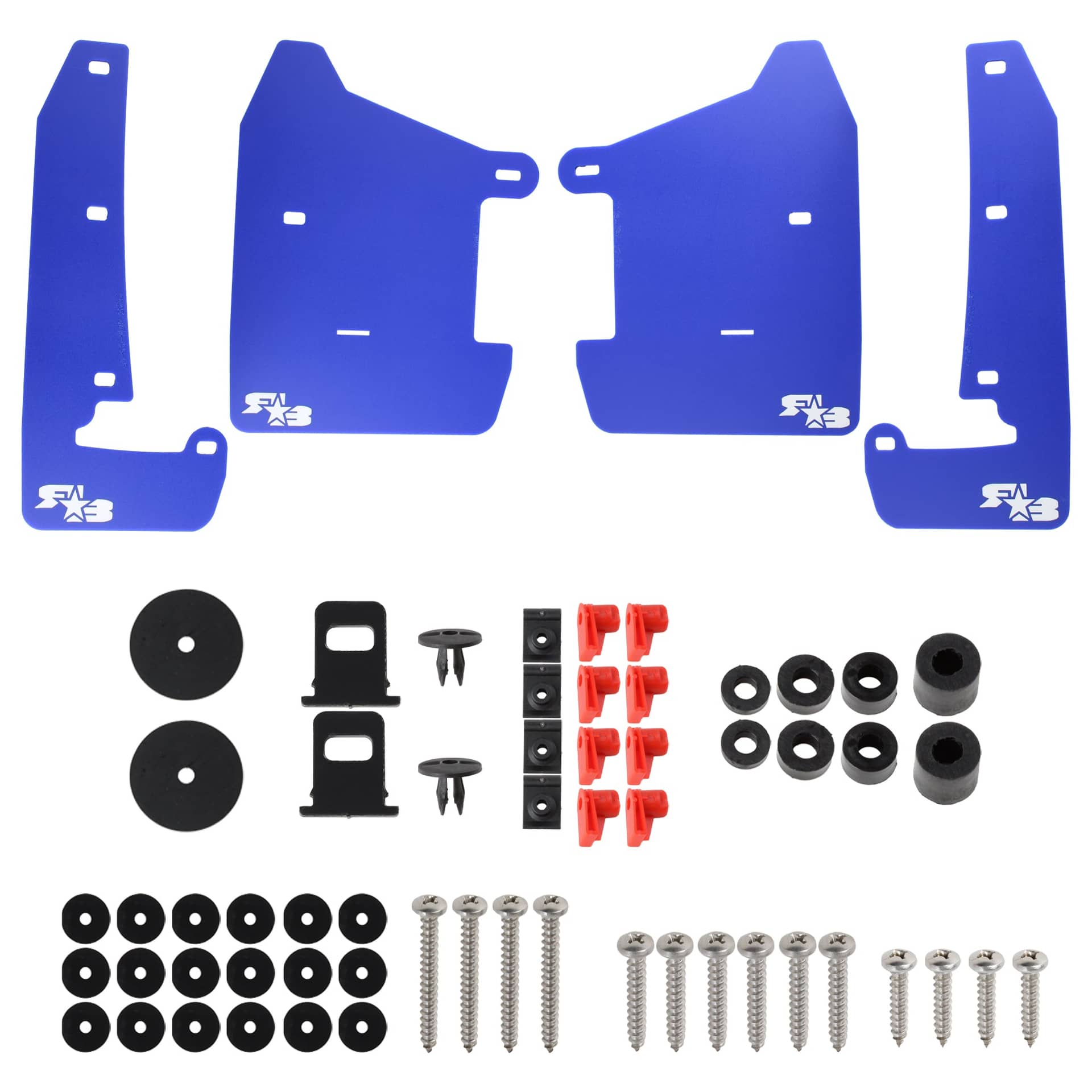 RokBlokz Original Rally Mud Flaps Blue Flaps w/ White Logo WRX 22-26 | S-VB-O-DBL/WHT