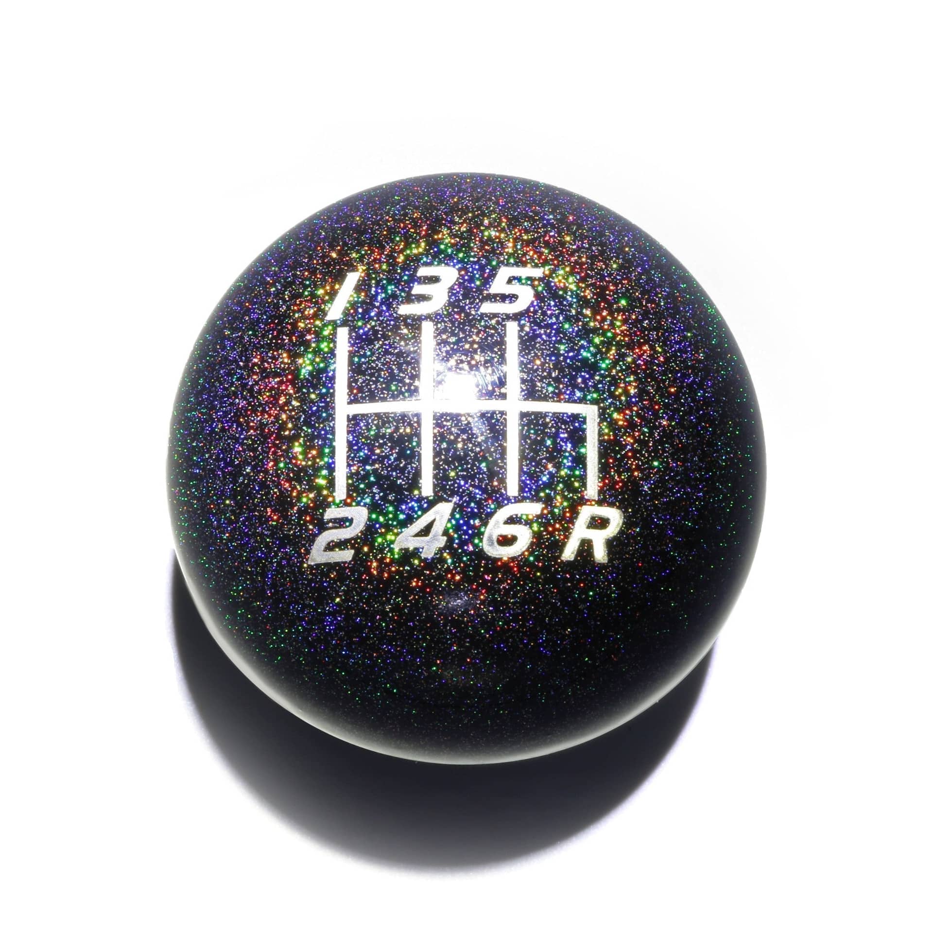 Billetworkz Weighted Shift Knob 6-Speed Lightbulb Rainbow Sparkle WRX 15-26 / STI 04-21 | BW-KNB-WRX6-VEL6-RBSP-LB WRX w/ Hand E-Brake