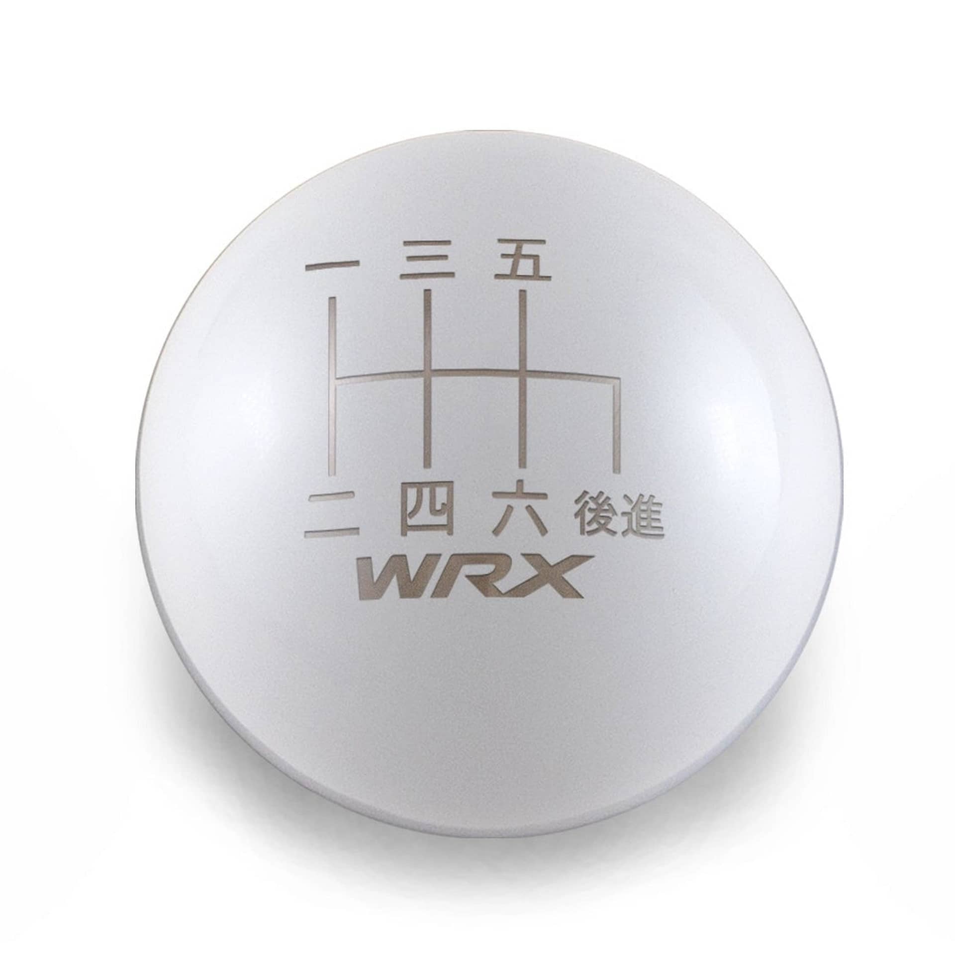 Billetworkz Weighted White Tall Teardrop Shift Knob WRX 6-Speed Japanese Engraving WRX 15-26 / STI 04-21 | BW-KNB-WRX6-JPWRX-GWHT-TT