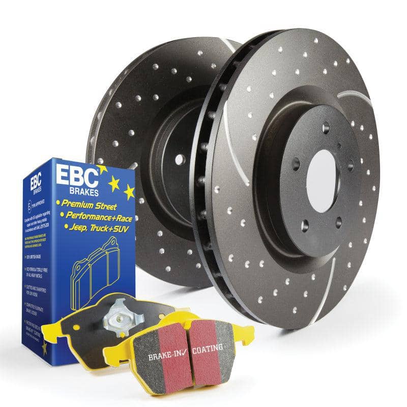 EBC S5 Yellowstuff Sport Rear Brake Pads and Gray GD Rear Rotors WRX | S5KR1595