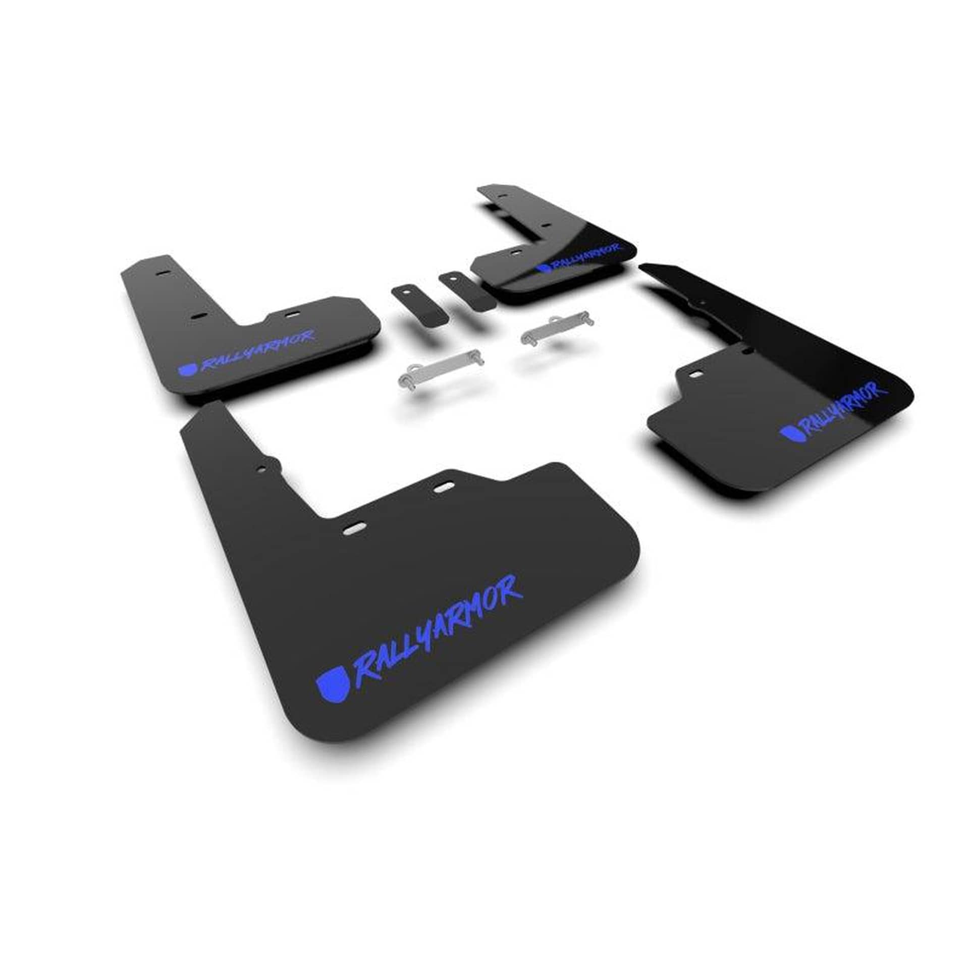 Rally Armor UR Black Mud Flap w/ Altered Font Blue Logo WRX | MF92-UR-BLK/BL-X