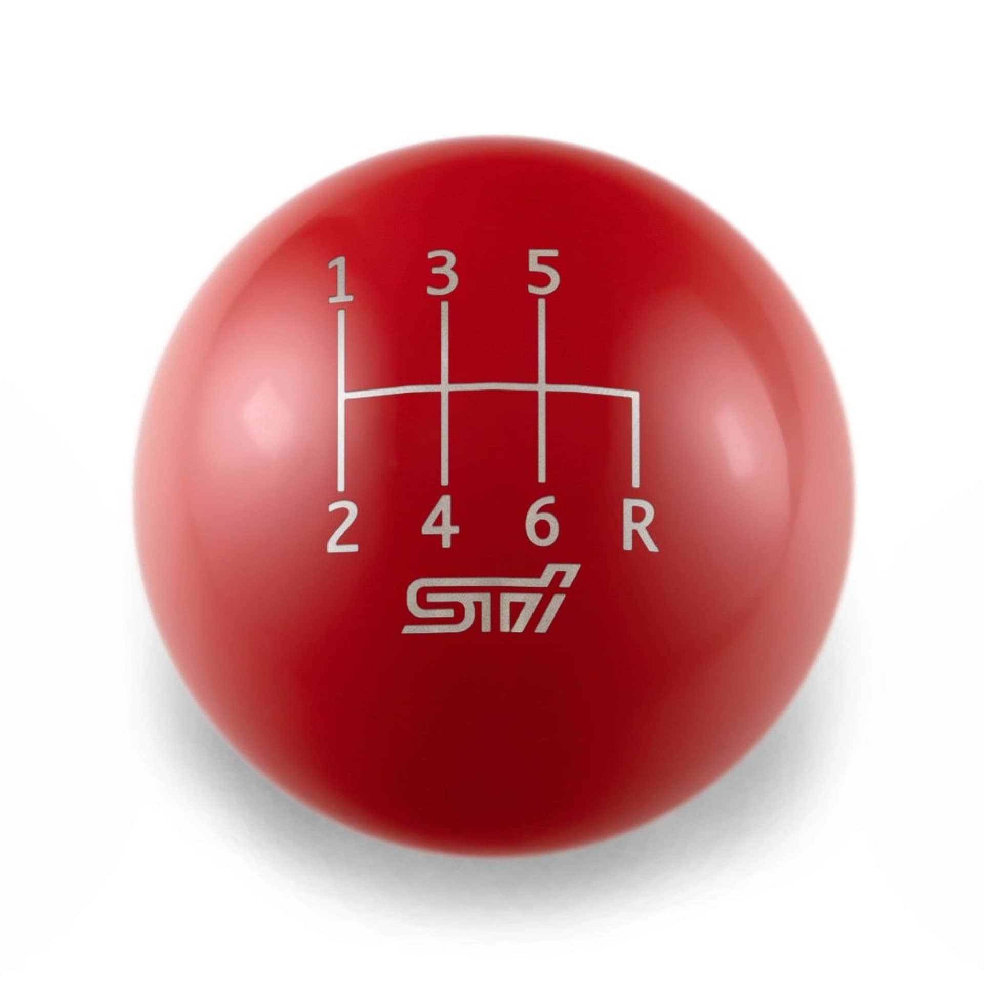 Billetworkz Weighted Shift Knob STI 6-Speed Engraving STI / WRX 15-26 Gloss Red Tall Teardrop | BW-KNB-STI6-SSTI-GRED-TT