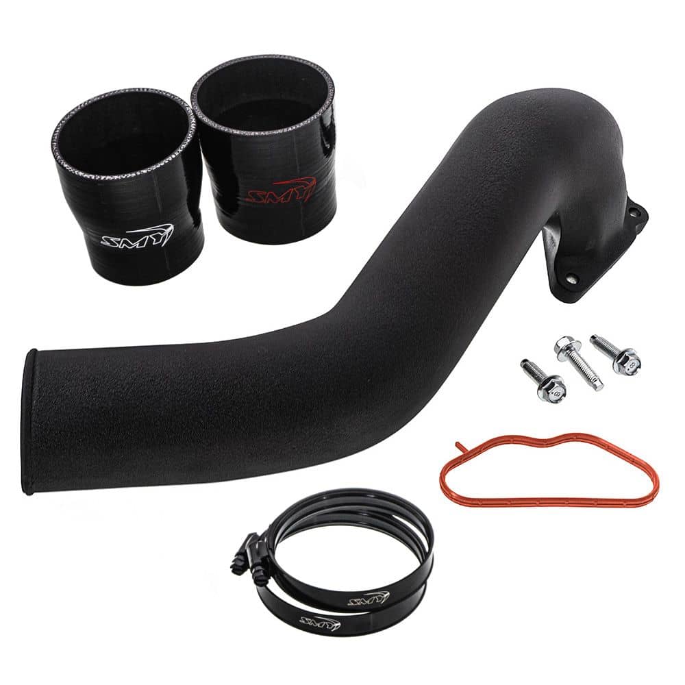 SMY Performance GODZILLA Cast Aluminum Top Mount Intercooler Pipe Black | SMY-GDZ-VBAL-BK