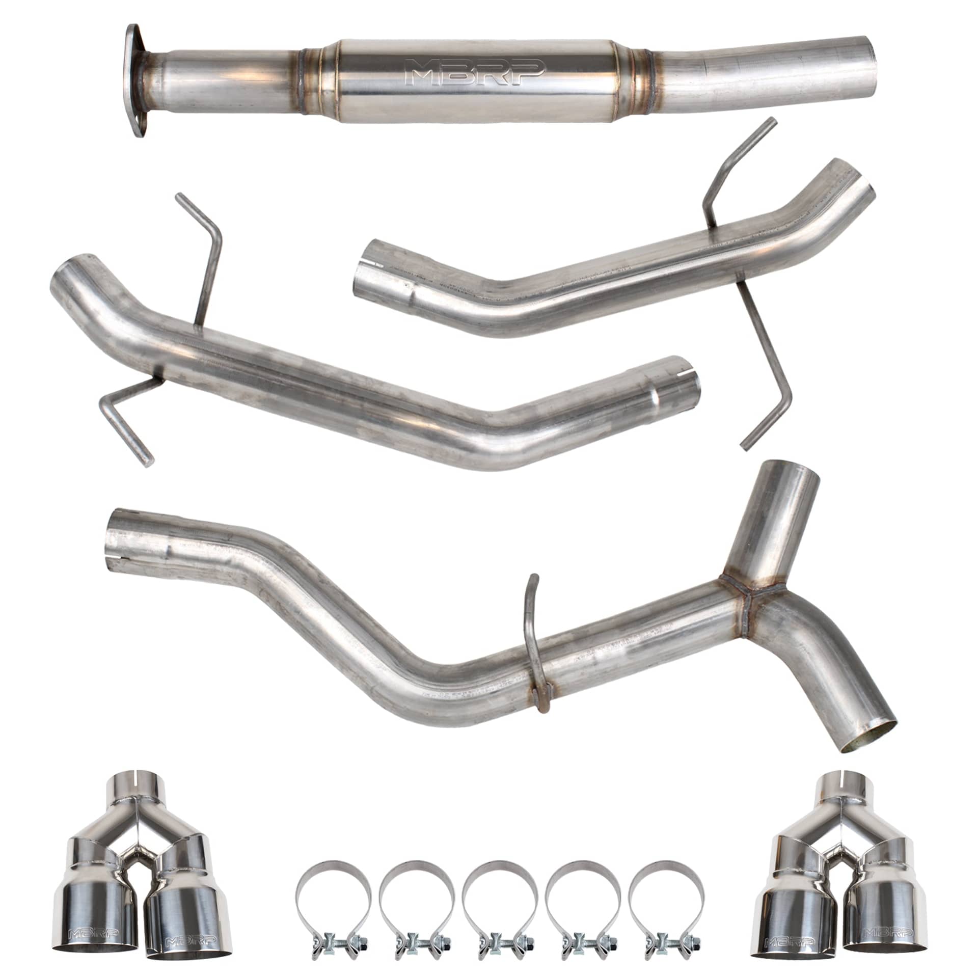 MBRP 3" Stainless Steel Race Profile Quad Tip Cat Back Exhaust WRX 22-26 | S4808304