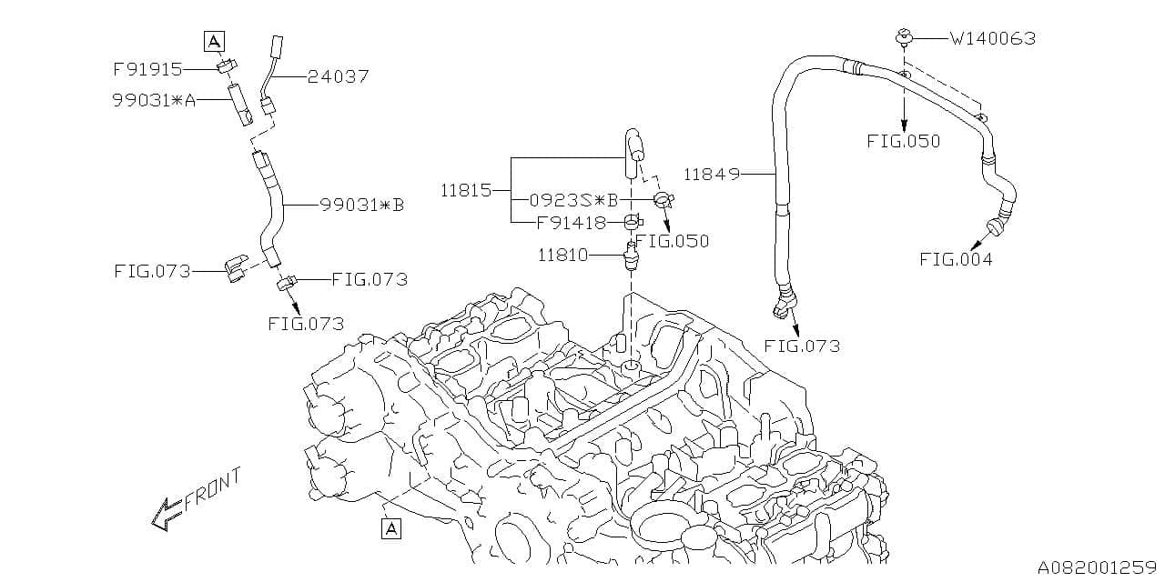 Subaru OEM Vacuum Hose Assembly WRX | 99031AA220