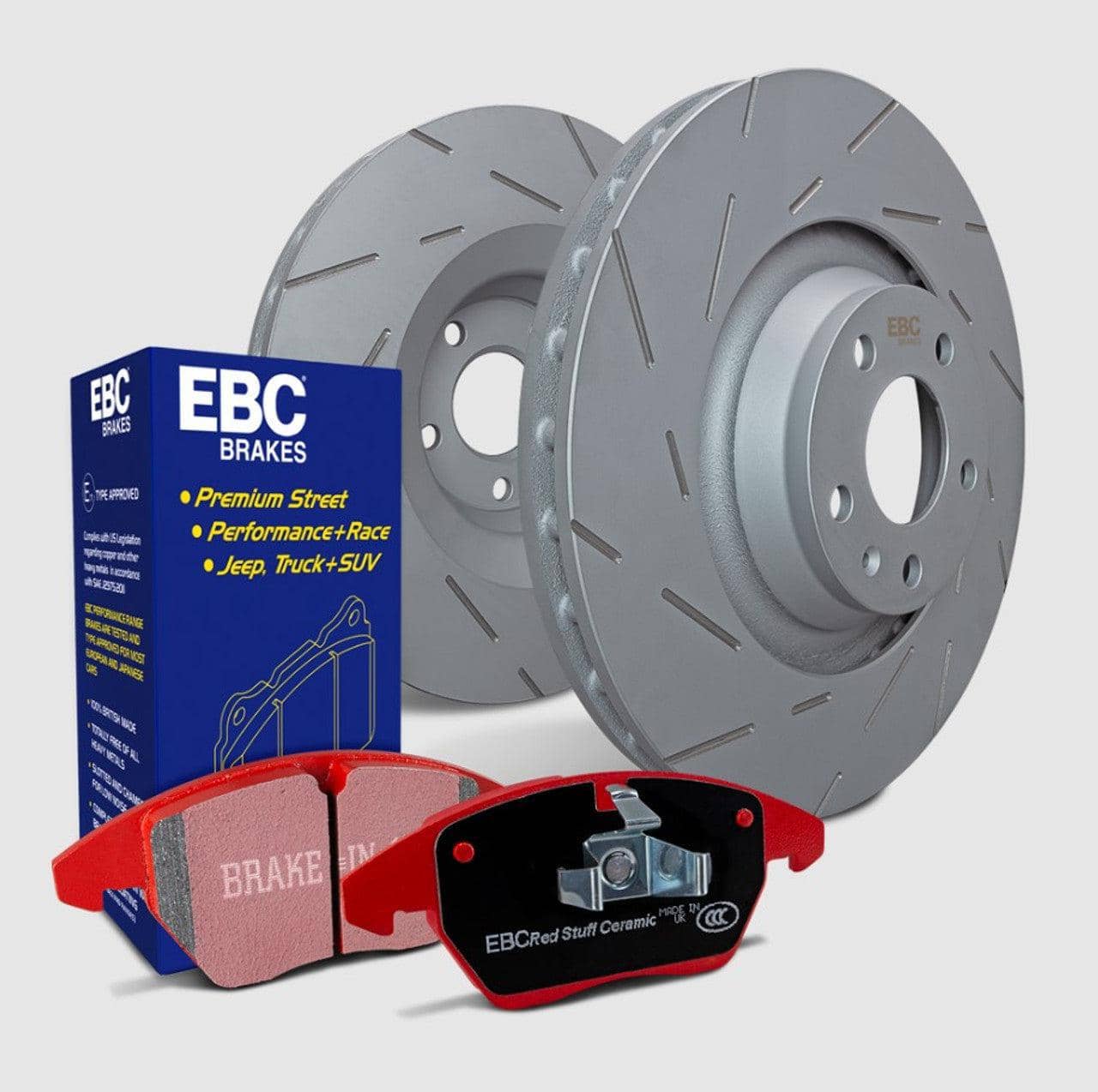 EBC S4 Kits Redstuff Ceramic Sport Brake Pads and Gray USR Rotors Kit Rear WRX | S4KR1584