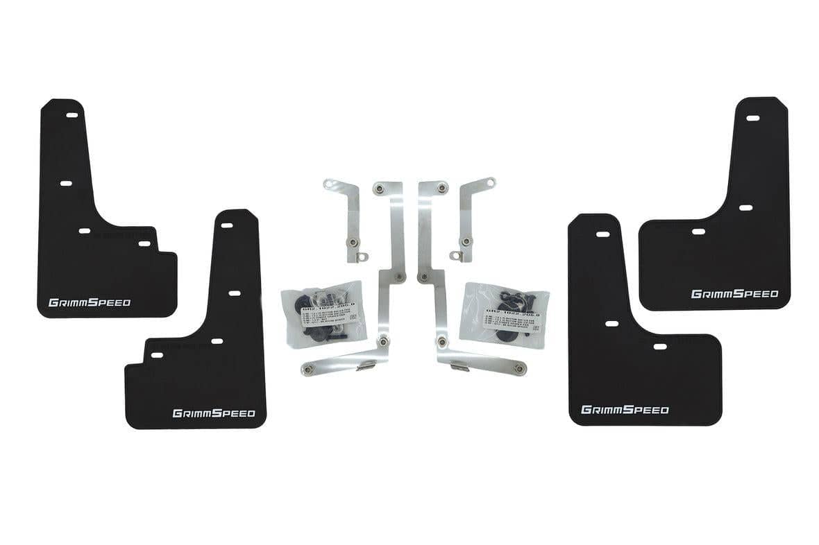 GrimmSpeed Mudflap Kit White Logo WRX | GRM.1022.1.WHT