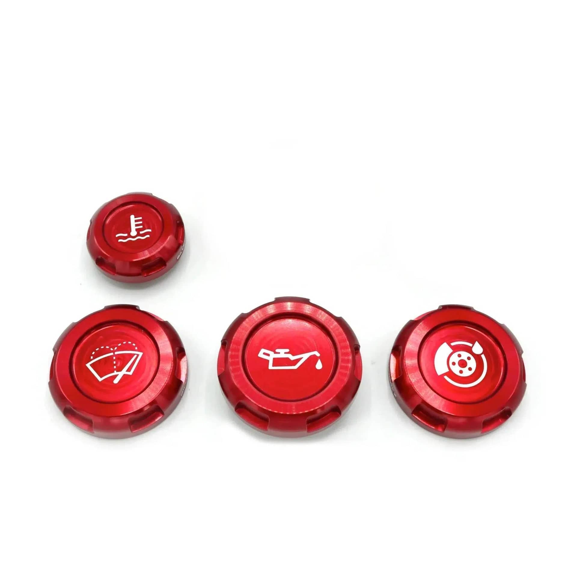 Billetworkz Engine Bay Caps Zero Series Red WRX with Fluid Engraving | BW-EBCZ-SUB-VAWRX-RED-E