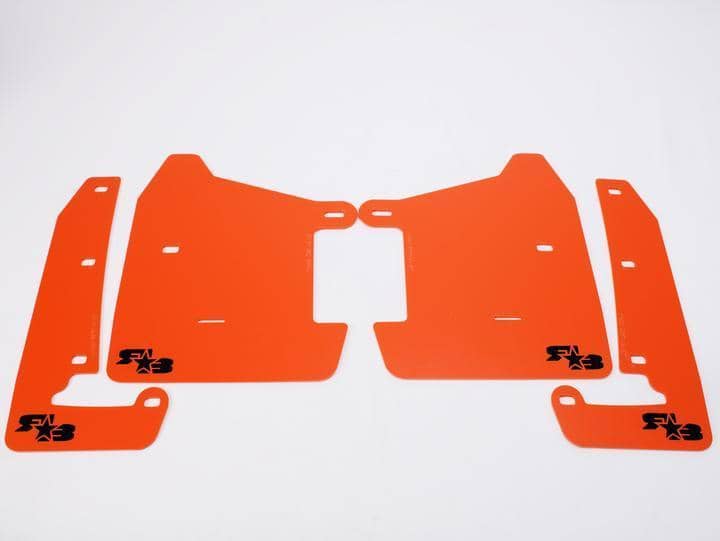 RokBlokz Short Rally Mud Flaps Orange Flaps Black Logo | S-VB-S-ORG/BLK
